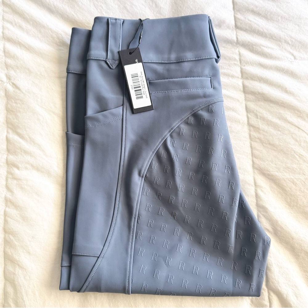 NWT Free Ride Equestrian Steel Blue PRO Full Seat Breeches Size 30